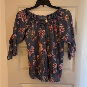Floral Blue Women's Top